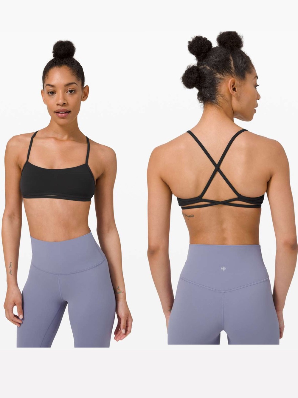 Lululemon Quiet Within Strappy Bra Black Nulu XS 2